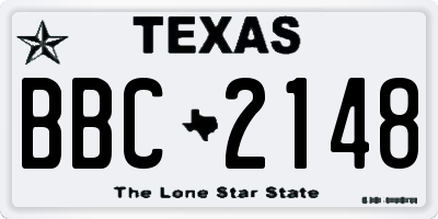 TX license plate BBC2148