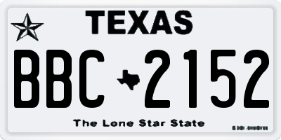 TX license plate BBC2152