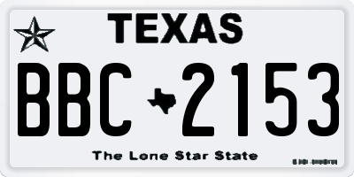 TX license plate BBC2153
