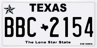 TX license plate BBC2154