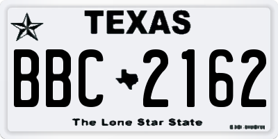 TX license plate BBC2162