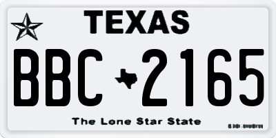 TX license plate BBC2165
