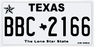 TX license plate BBC2166