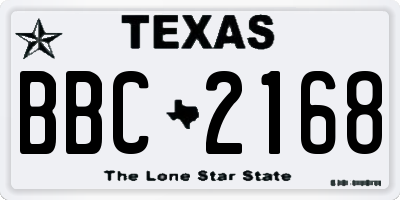 TX license plate BBC2168