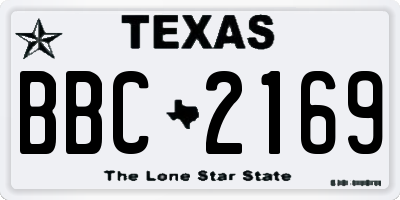 TX license plate BBC2169