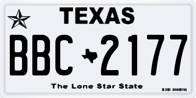 TX license plate BBC2177
