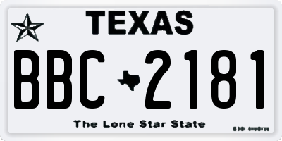 TX license plate BBC2181
