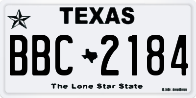 TX license plate BBC2184