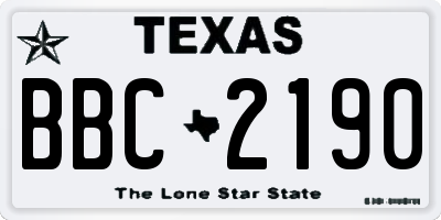 TX license plate BBC2190