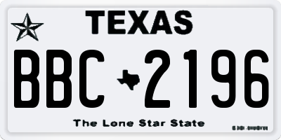 TX license plate BBC2196