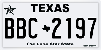 TX license plate BBC2197