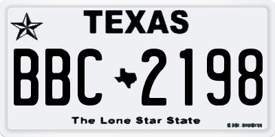 TX license plate BBC2198