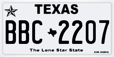 TX license plate BBC2207