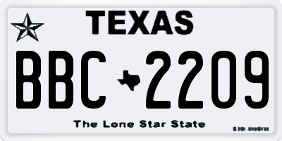 TX license plate BBC2209