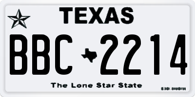 TX license plate BBC2214