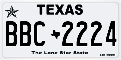 TX license plate BBC2224