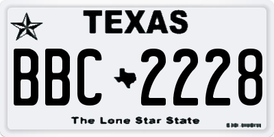 TX license plate BBC2228