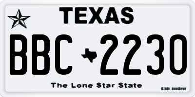 TX license plate BBC2230