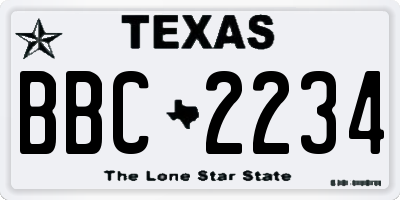 TX license plate BBC2234