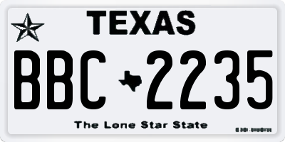 TX license plate BBC2235