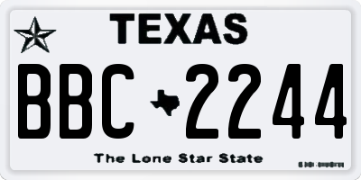 TX license plate BBC2244