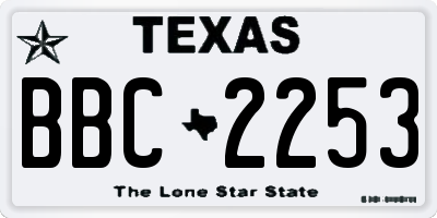 TX license plate BBC2253