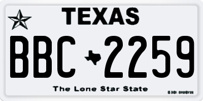 TX license plate BBC2259