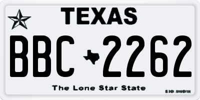 TX license plate BBC2262