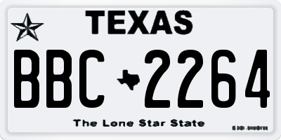 TX license plate BBC2264