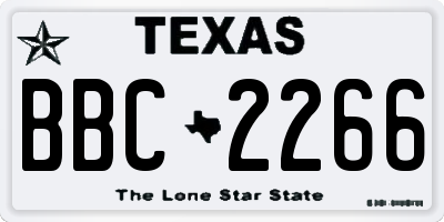 TX license plate BBC2266