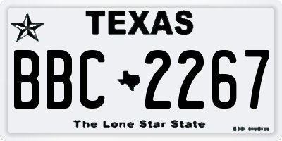 TX license plate BBC2267