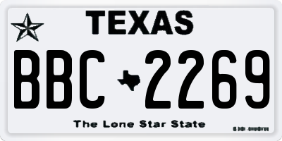 TX license plate BBC2269