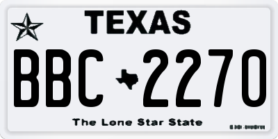 TX license plate BBC2270