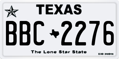 TX license plate BBC2276