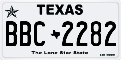 TX license plate BBC2282