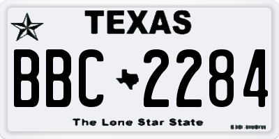 TX license plate BBC2284