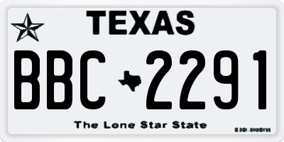 TX license plate BBC2291