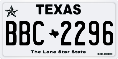 TX license plate BBC2296