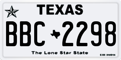 TX license plate BBC2298