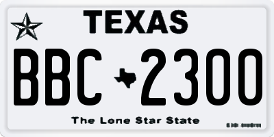 TX license plate BBC2300