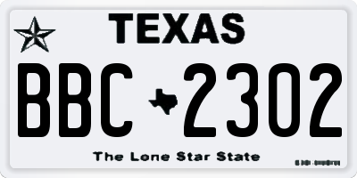 TX license plate BBC2302