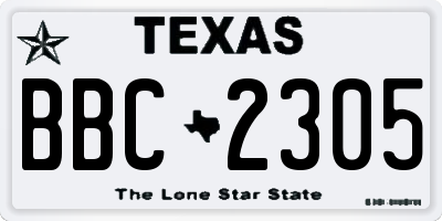 TX license plate BBC2305