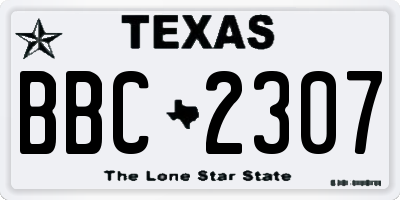 TX license plate BBC2307