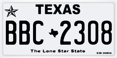 TX license plate BBC2308