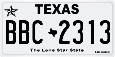 TX license plate BBC2313