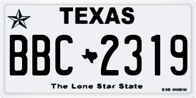 TX license plate BBC2319