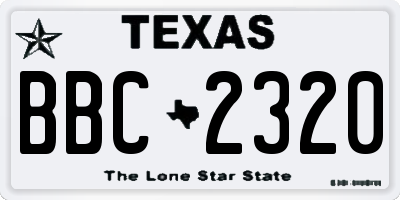 TX license plate BBC2320