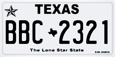 TX license plate BBC2321