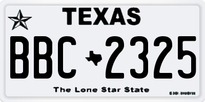 TX license plate BBC2325