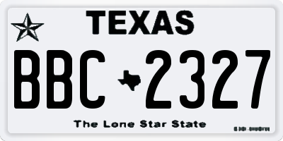 TX license plate BBC2327